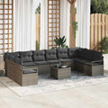 Set di divani 11 pz Grigio polyrattan