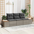 Set Divano da Giardino 3 pz Grigio polyrattan
