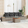 Set Divano da Giardino 5 pz Grigio Poly Rattan