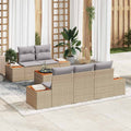 Set Divano da Giardino 6 pz Beige Poly Rattan