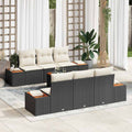 Set Divano da Giardino 7 pz Nero Poly Rattan