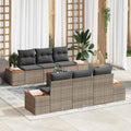 Set Divano da Giardino 7 pz Grigio Poly Rattan