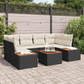 Set Divano da Giardino 6 pz Nero Poly Rattan