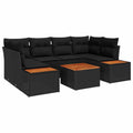 Set Divano da Giardino 6 pz Nero Poly Rattan