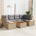 Set Divano da Giardino 6 pz Beige Poly Rattan