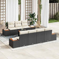 Set Divano da Giardino 8 pz Nero Poly Rattan