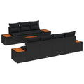 Set Divano da Giardino 8 pz Nero Poly Rattan