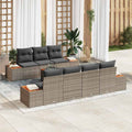 Set Divano da Giardino 8 pz Grigio Poly Rattan