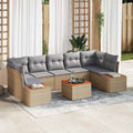 Set Divano da Giardino 8 pz Beige Poly Rattan