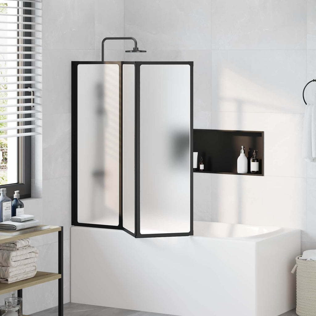Parete doccia Nero 120 x 2 x 117 cm Alluminio e PP