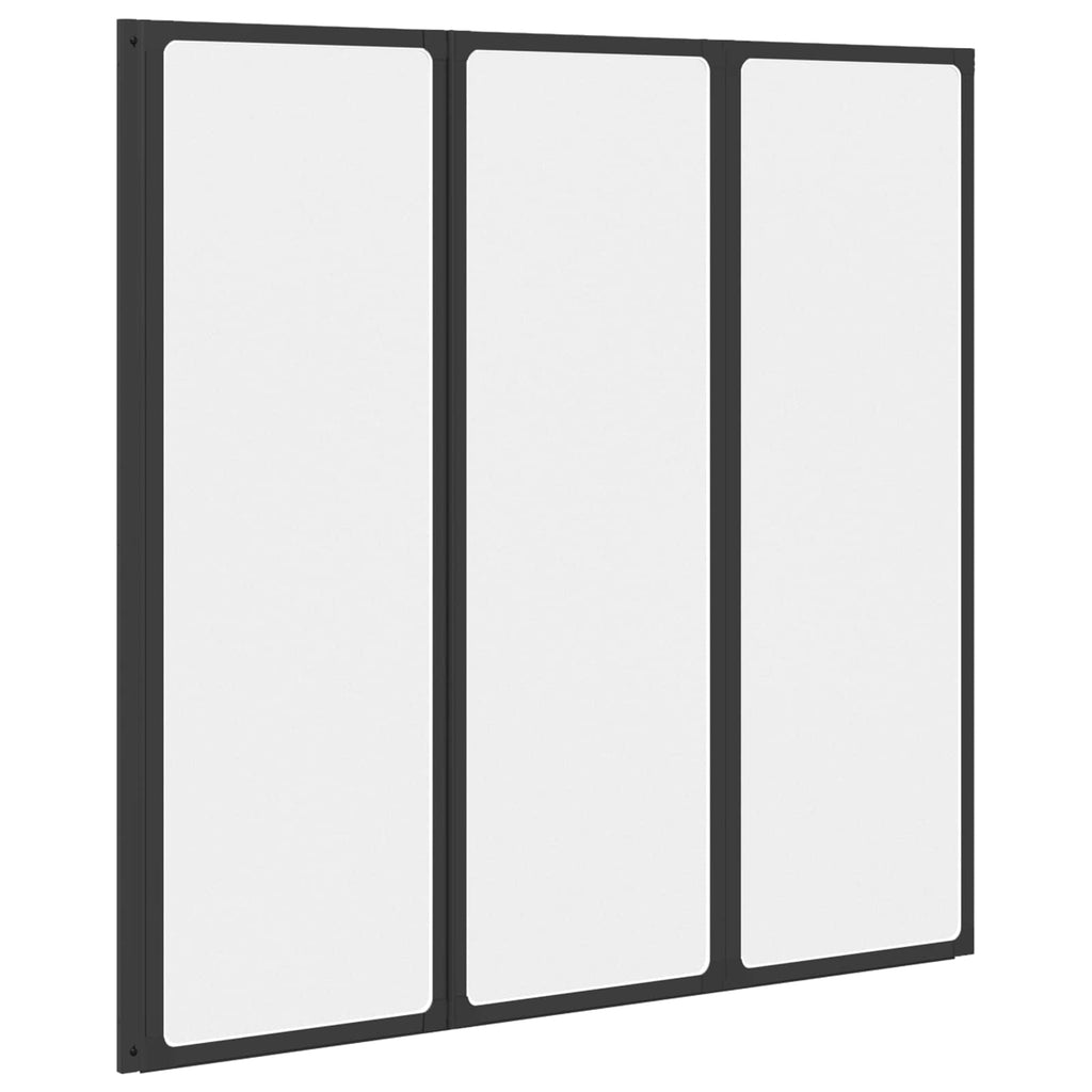 Parete doccia Nero 120 x 2 x 117 cm Alluminio e PP