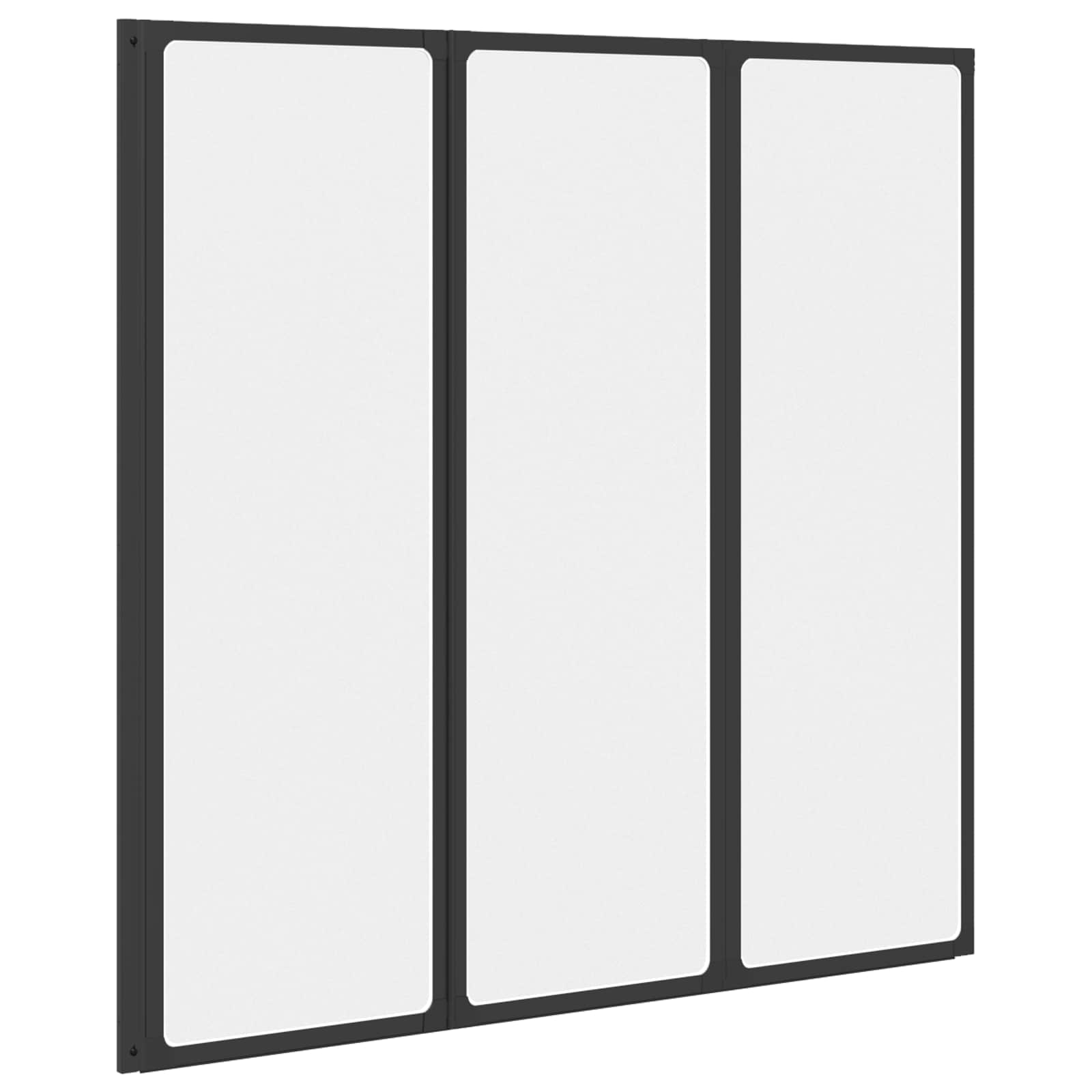 Parete doccia Nero 120 x 2 x 117 cm Alluminio e PP