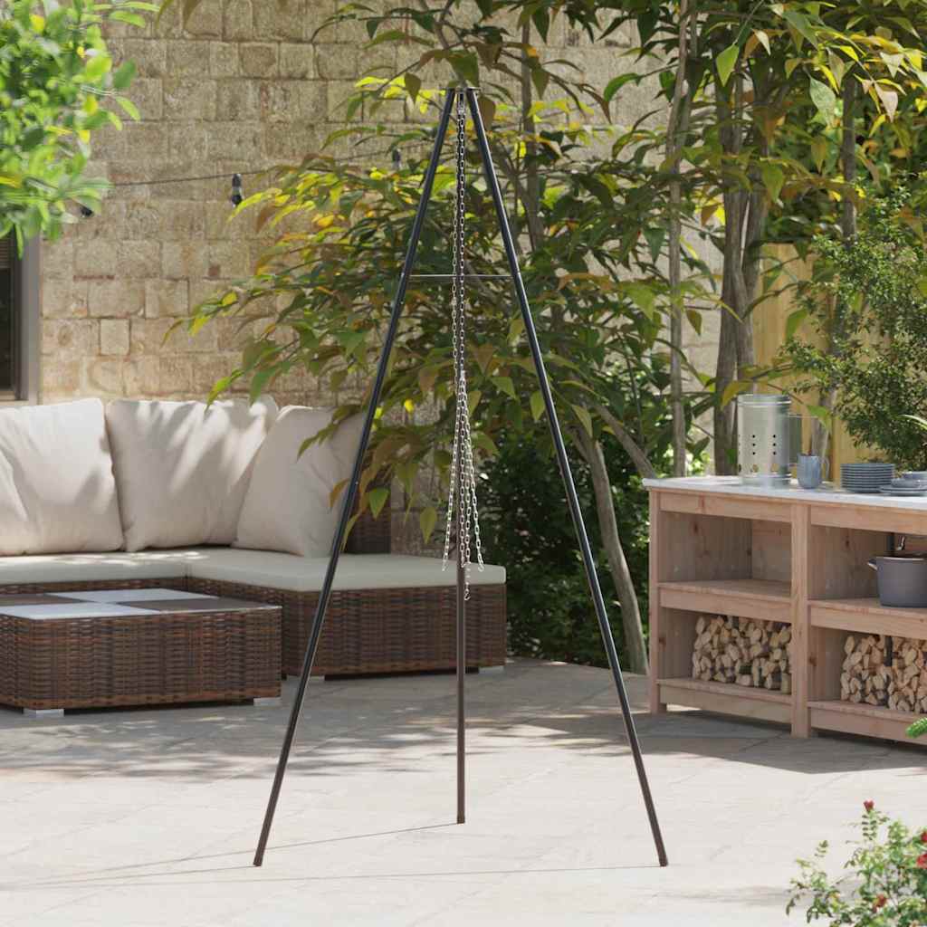 Treppiede da Campeggio Nero 92 x 92 x 191,5 cm Acciaio