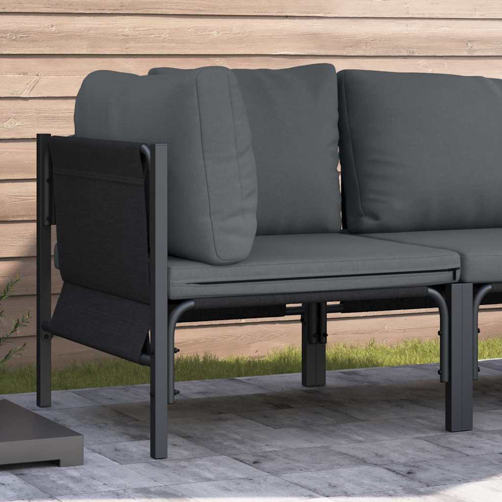 Mobili da Esterno con cuscino Antracite 80 x 80 x 71 cm Acciaio
