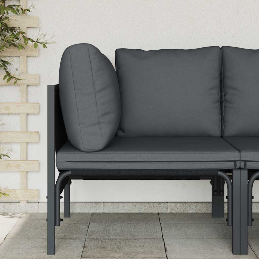 Mobili da Esterno con cuscino Antracite 80 x 80 x 71 cm Acciaio