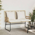 Panchina da giardino Marrone e Crema polyrattan