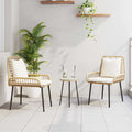 Set da Pranzo per Giardino 3 pz Marrone e Crema polyrattan
