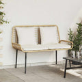 Panchina da giardino Marrone e Crema polyrattan