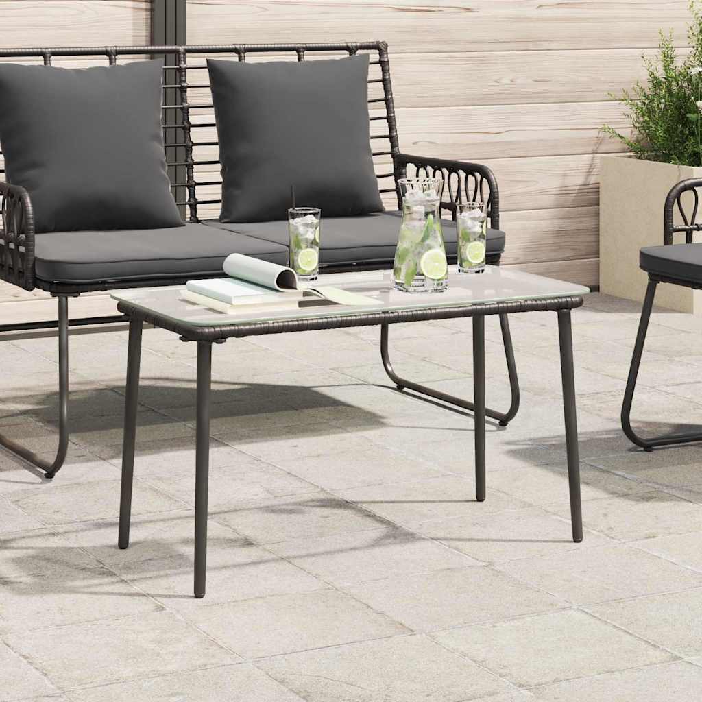 Tavolo da Giardino Nero 80 x 40 x 45 cm polyrattan