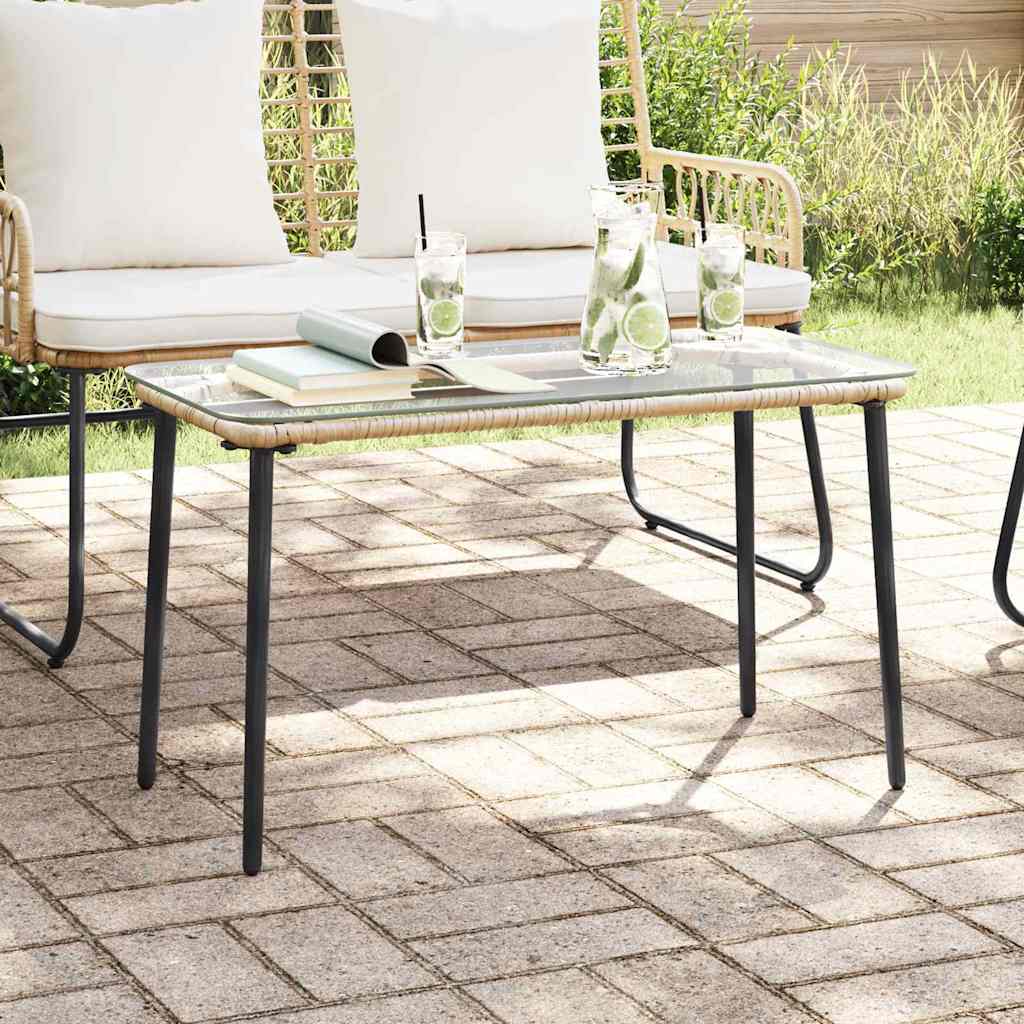 Tavolo da Giardino Naturale 80 x 40 x 45 cm polyrattan