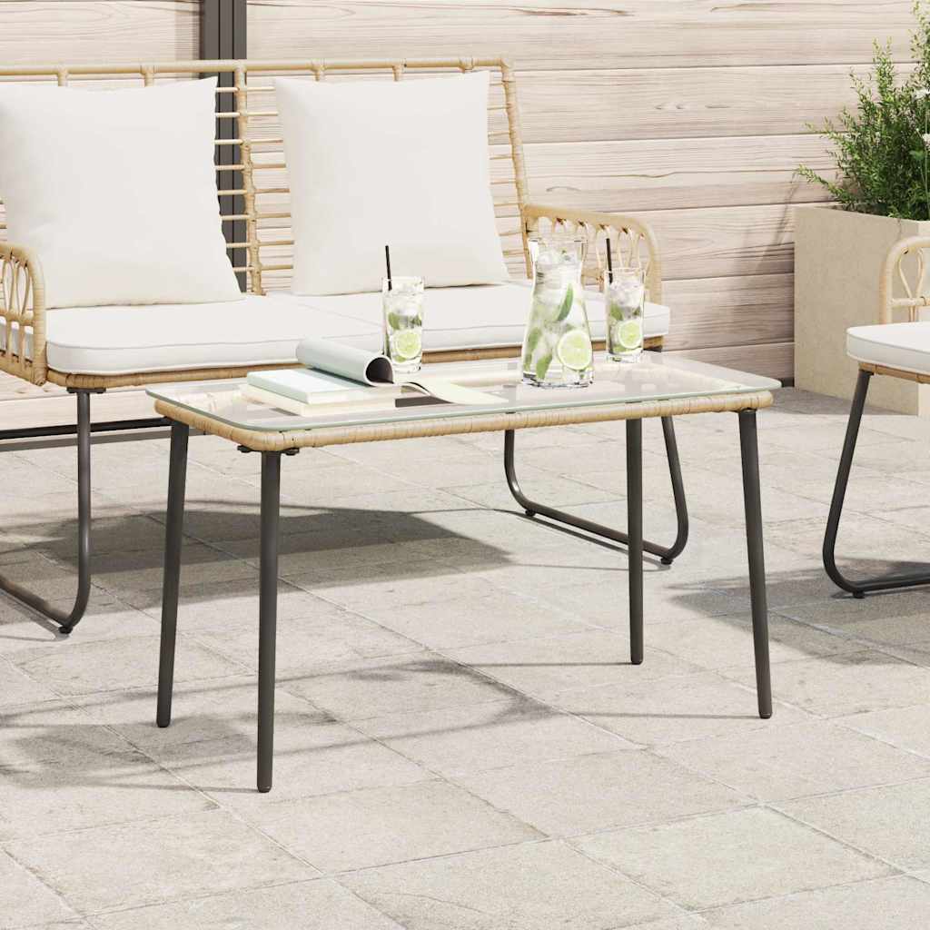 Tavolo da Giardino Naturale 80 x 40 x 45 cm polyrattan