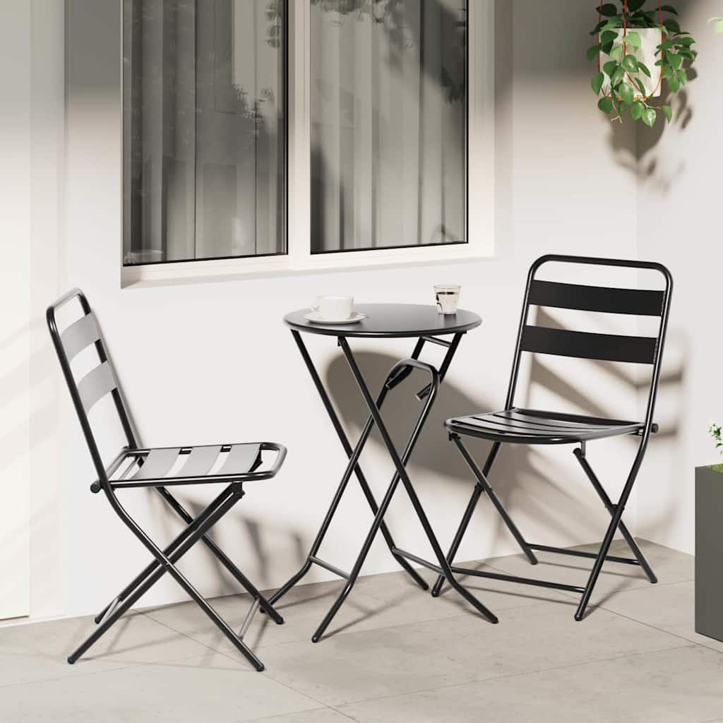 Set Bistro da Giardino 3 pz Antracite Acciaio