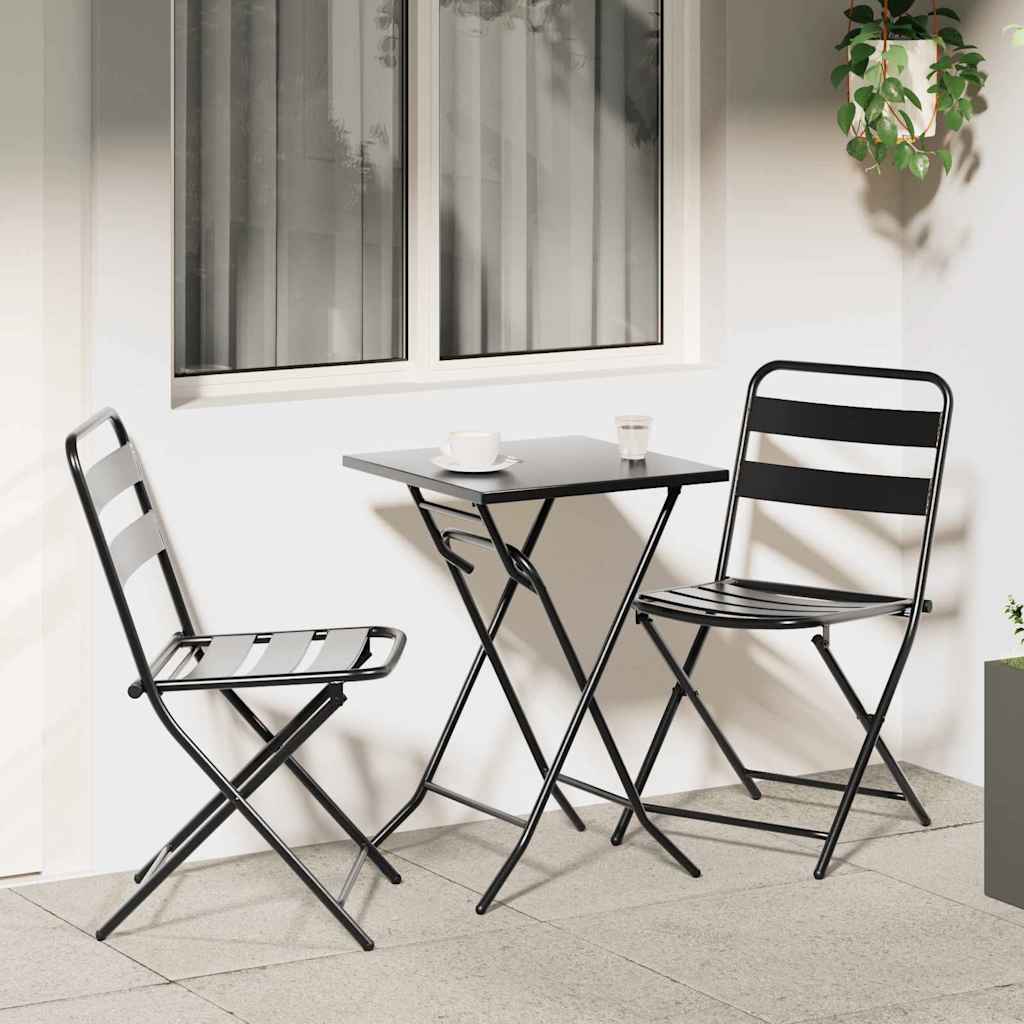 Set Bistro da Giardino 3 pz Antracite Acciaio
