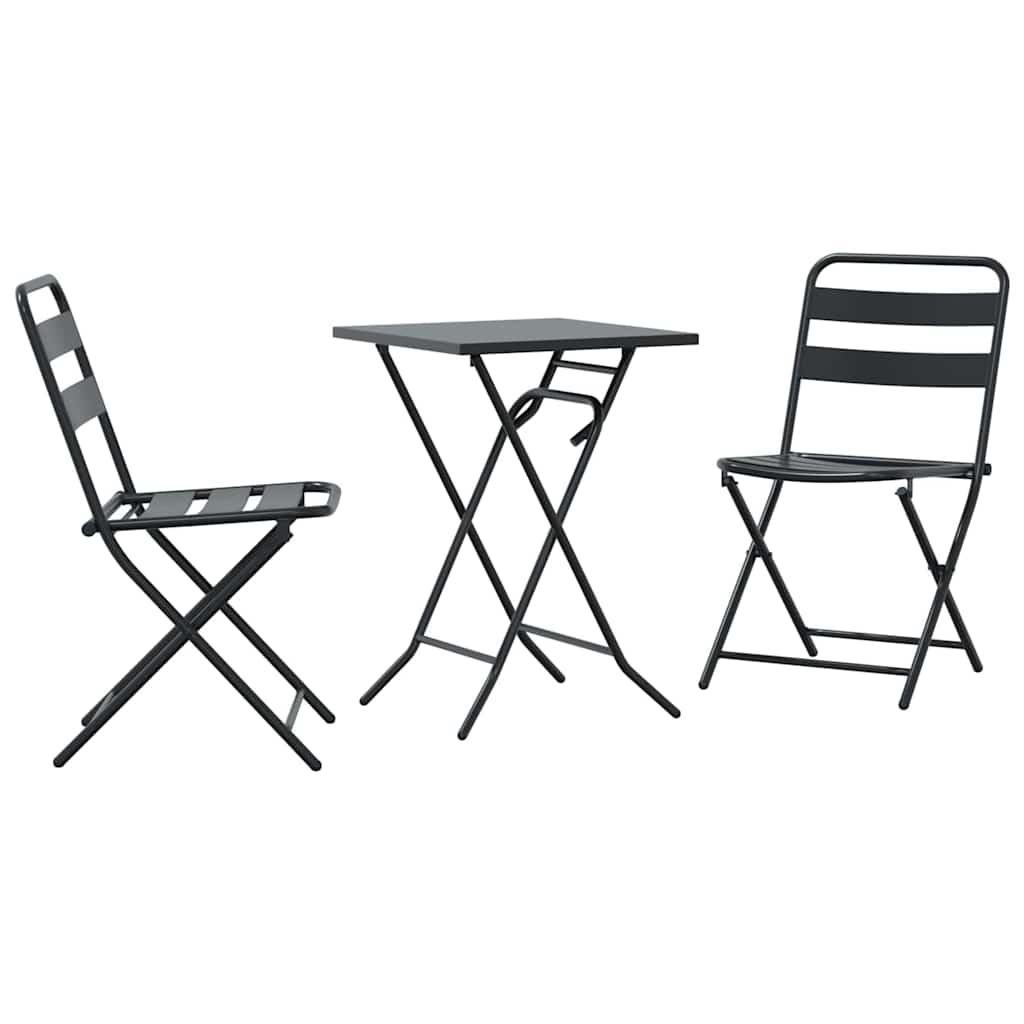 Set Bistro da Giardino 3 pz Antracite Acciaio
