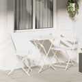 Set Bistro da Giardino 3 pz Bianco Acciaio