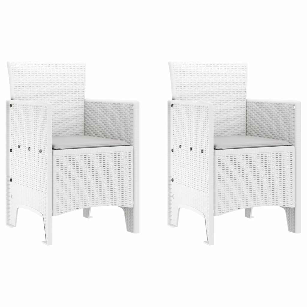 Sedia da Giardino 2 pz Bianco Polipropilene