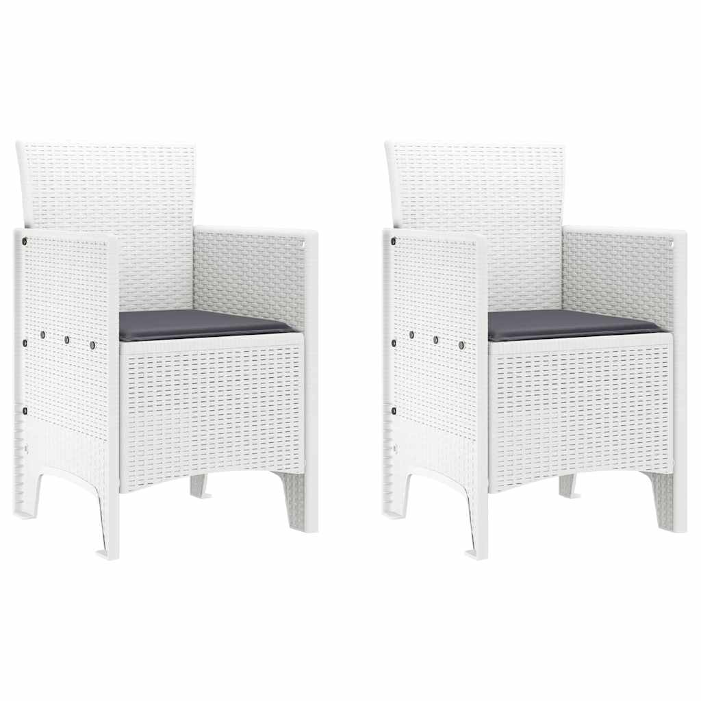 Sedia da Giardino 2 pz Bianco Polipropilene