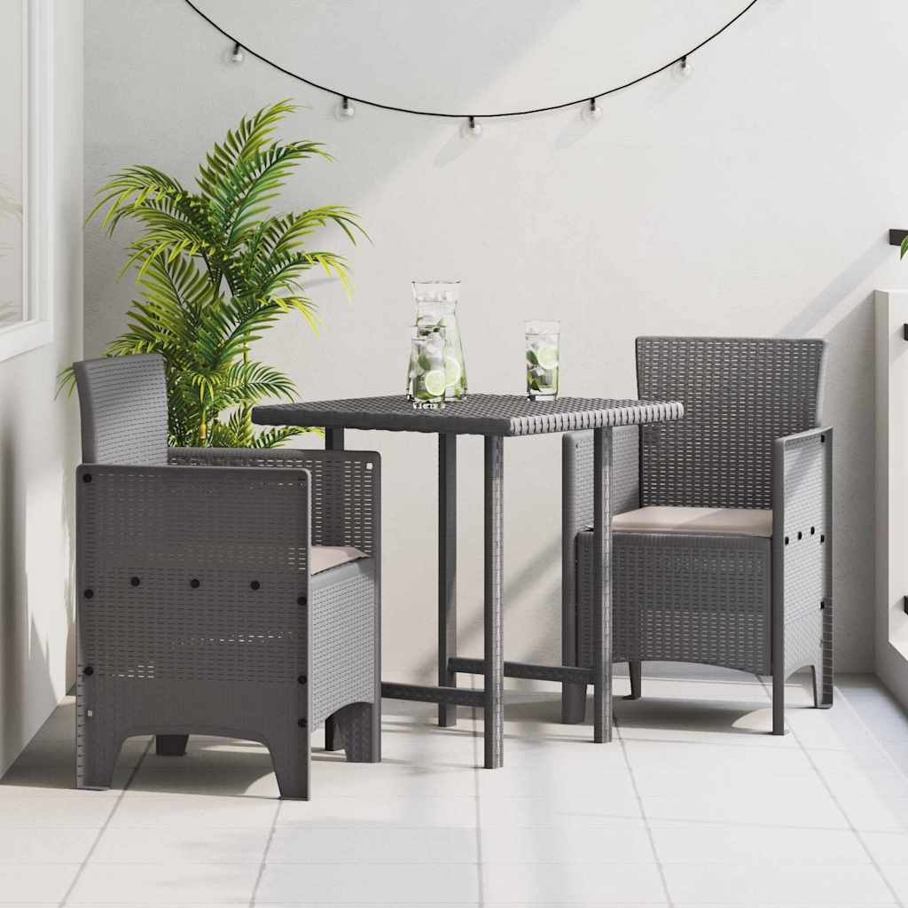 Sedia da Giardino 2 pz Grigio chiaro Polipropilene