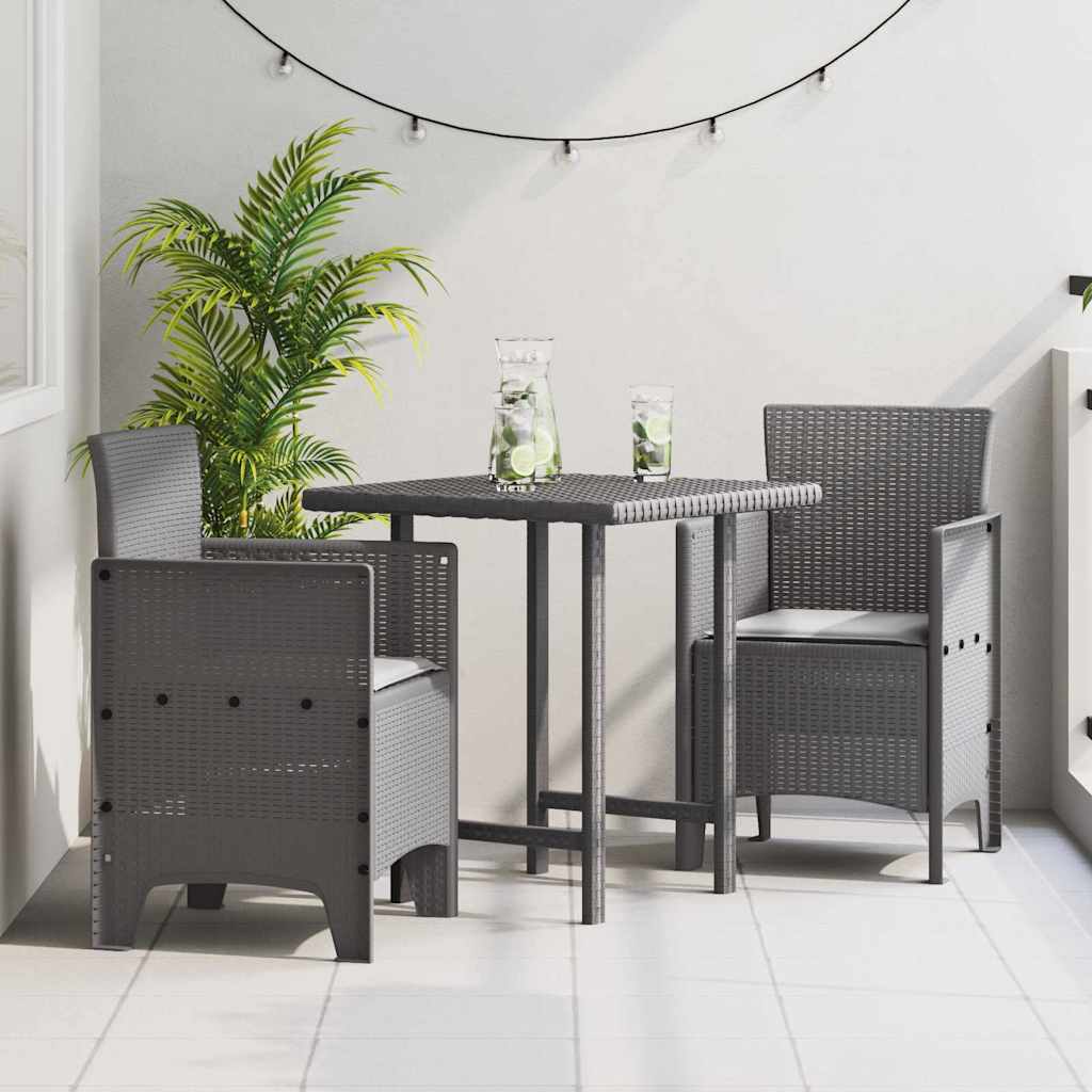 Sedia da Giardino 2 pz Grigio chiaro Polipropilene