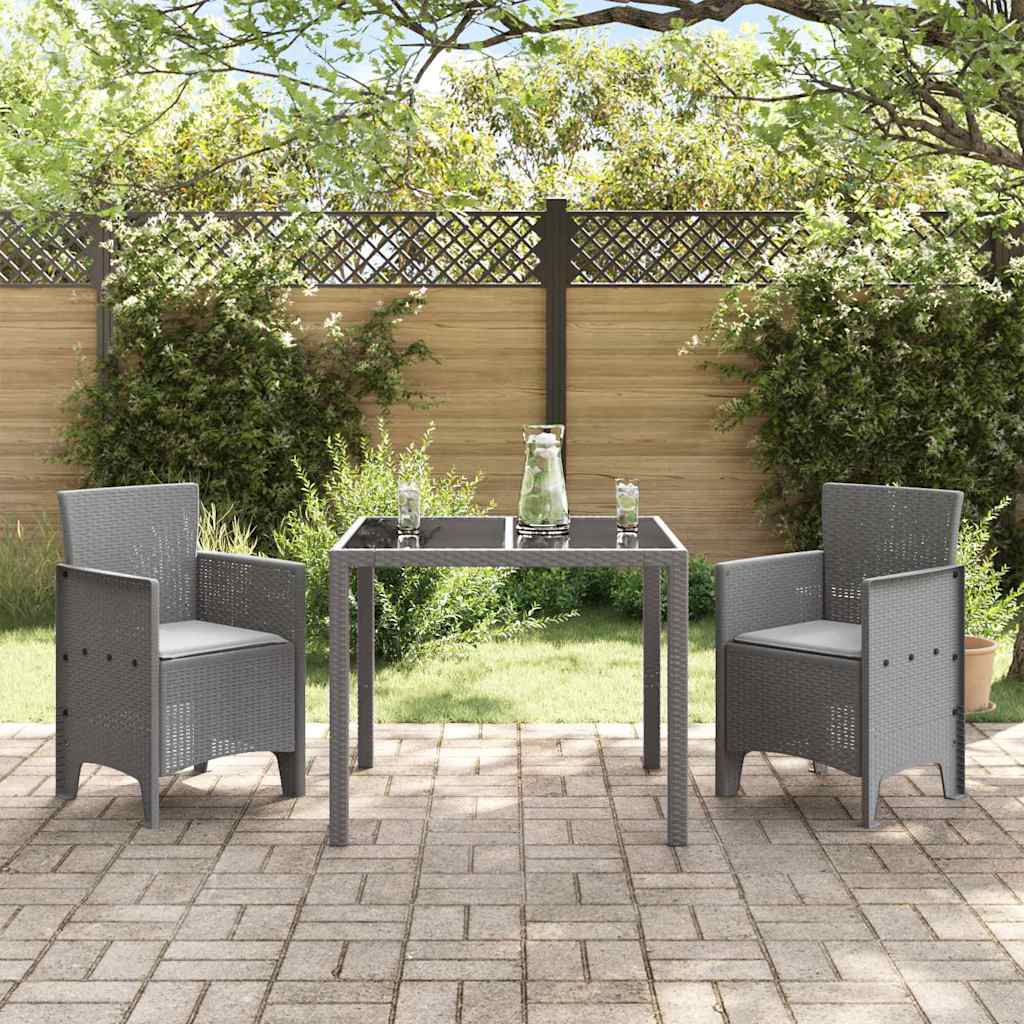 Sedia da Giardino 2 pz Grigio chiaro Polipropilene