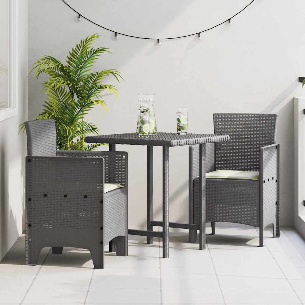 Sedia da Giardino 2 pz Grigio chiaro Polipropilene