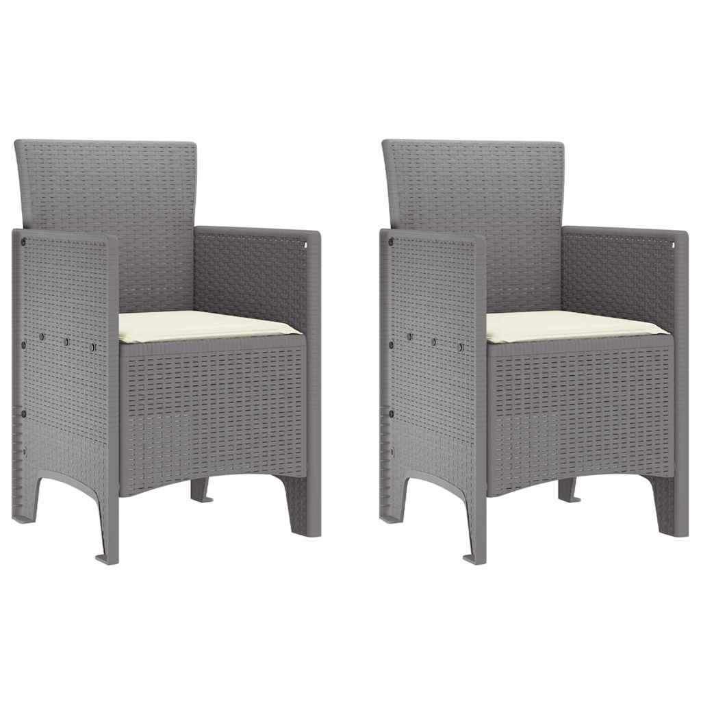Sedia da Giardino 2 pz Grigio chiaro Polipropilene
