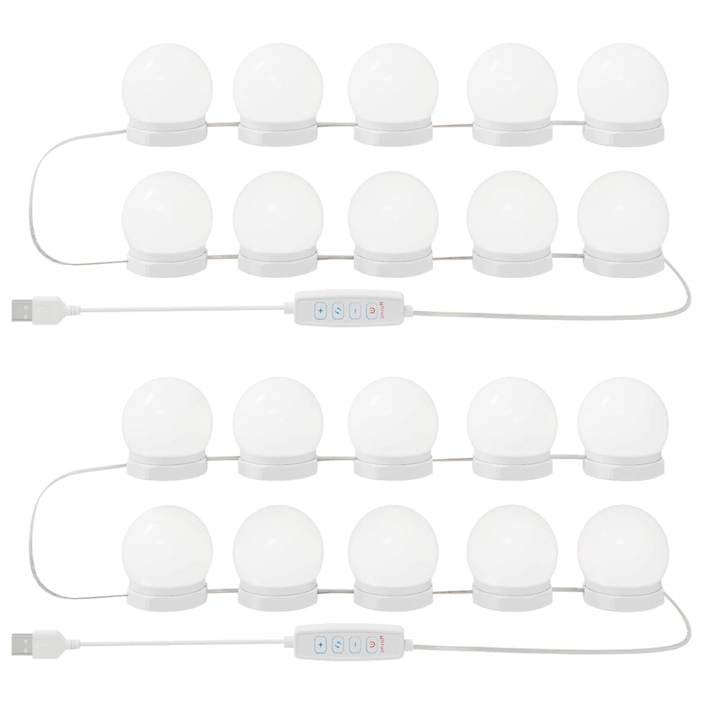 Luci per Specchio 2 pz Bianco 4,5 x 4,5 x 4,7 cm Plastica