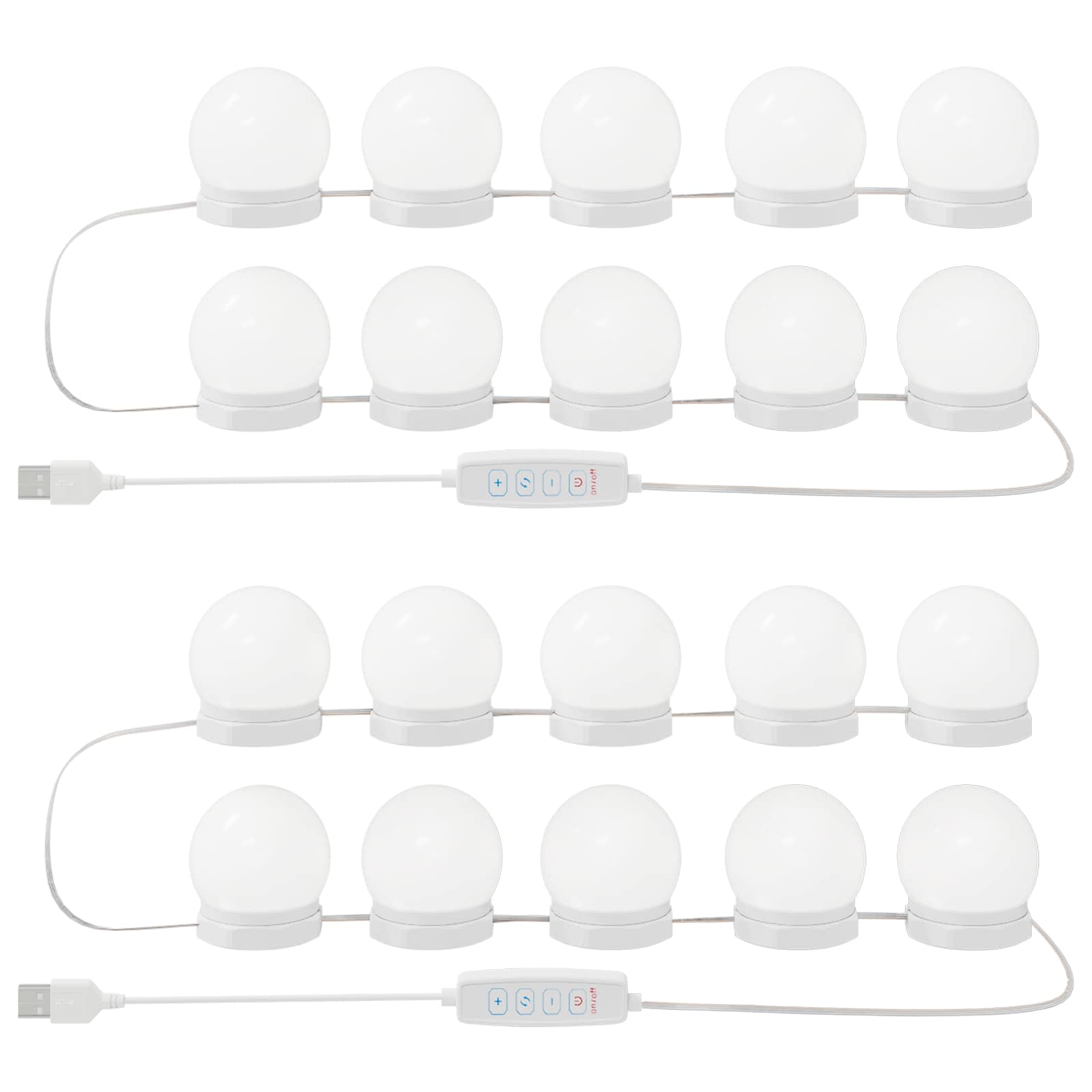 Luci per Specchio 2 pz Bianco 4,5 x 4,5 x 4,7 cm Plastica