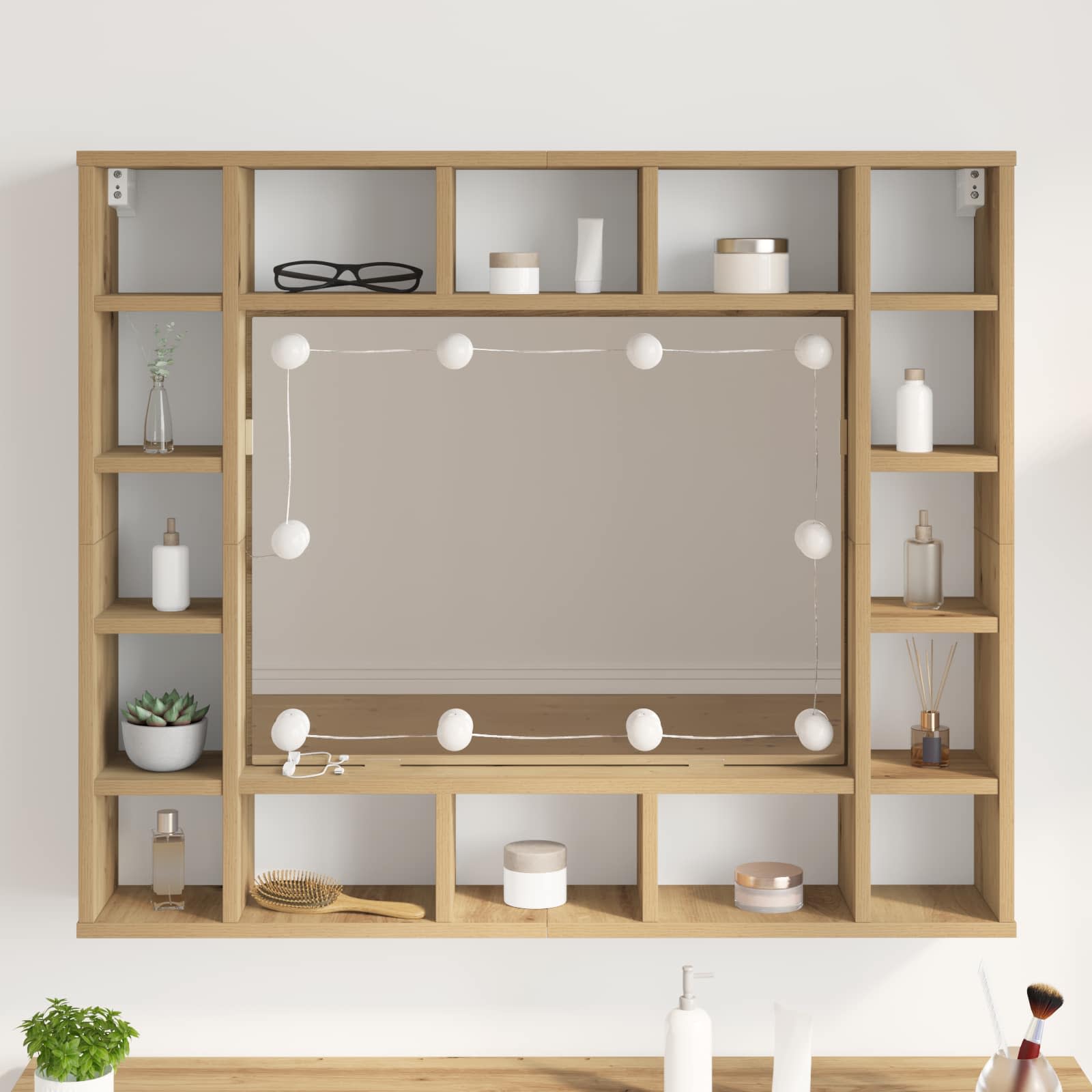 Luci per Specchio 12 pz Bianco 4,5 x 4,5 x 4,7 cm Plastica