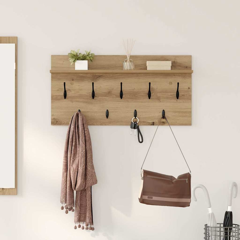 Appendiabiti a muro A parete Rovere artigianale 80 x 40 x 12 cm