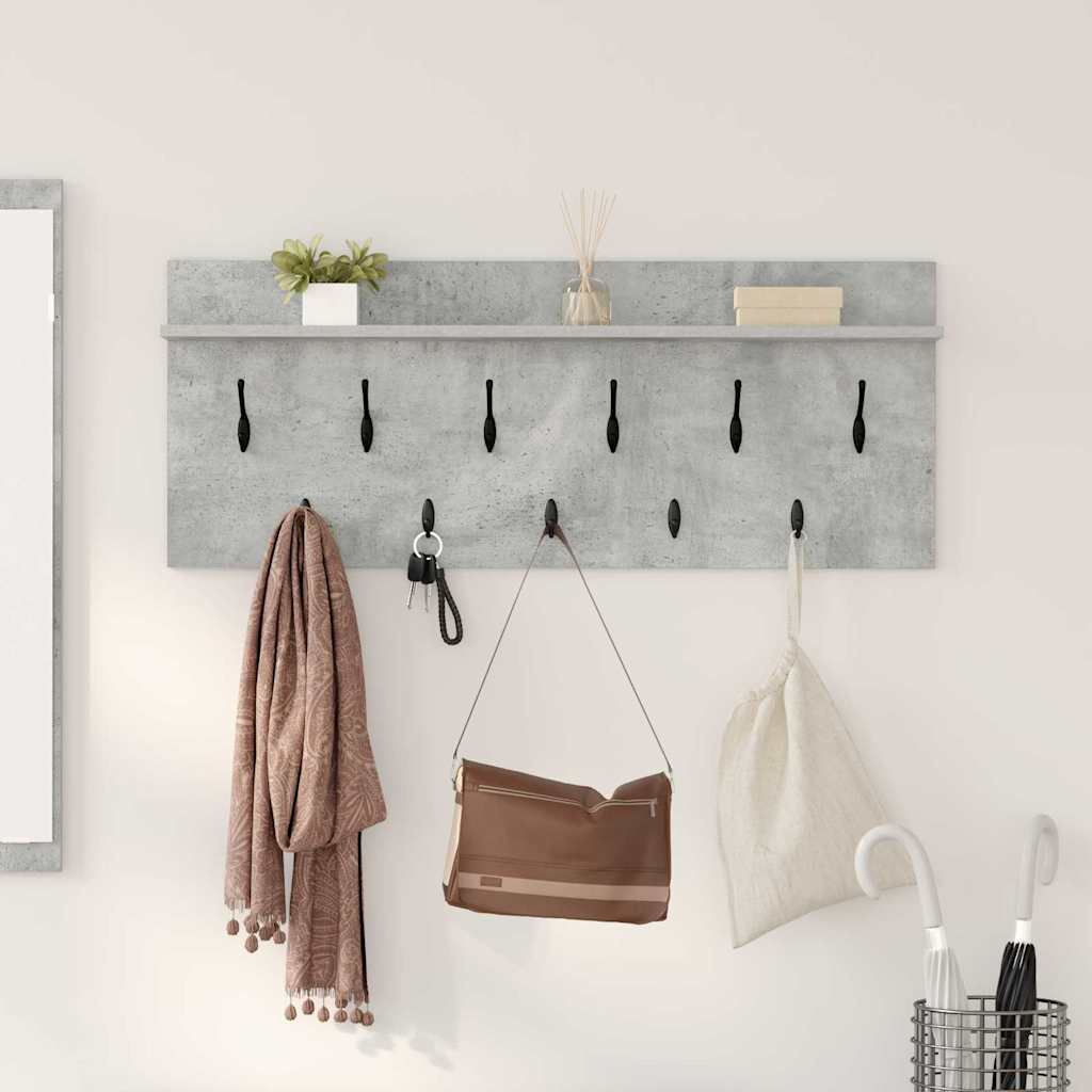Appendiabiti a muro A parete Grigio cemento 100 x 40 x 12 cm