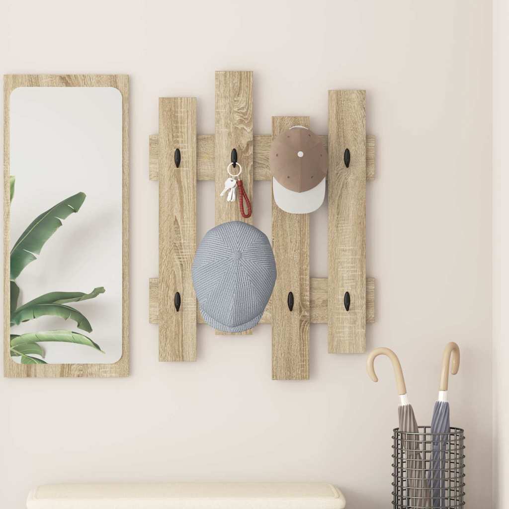Appendiabiti a muro A parete Rovere Sonoma 60 x 3 x 82 cm