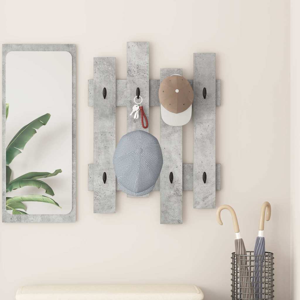 Appendiabiti a muro A parete Grigio cemento 60 x 3 x 82 cm