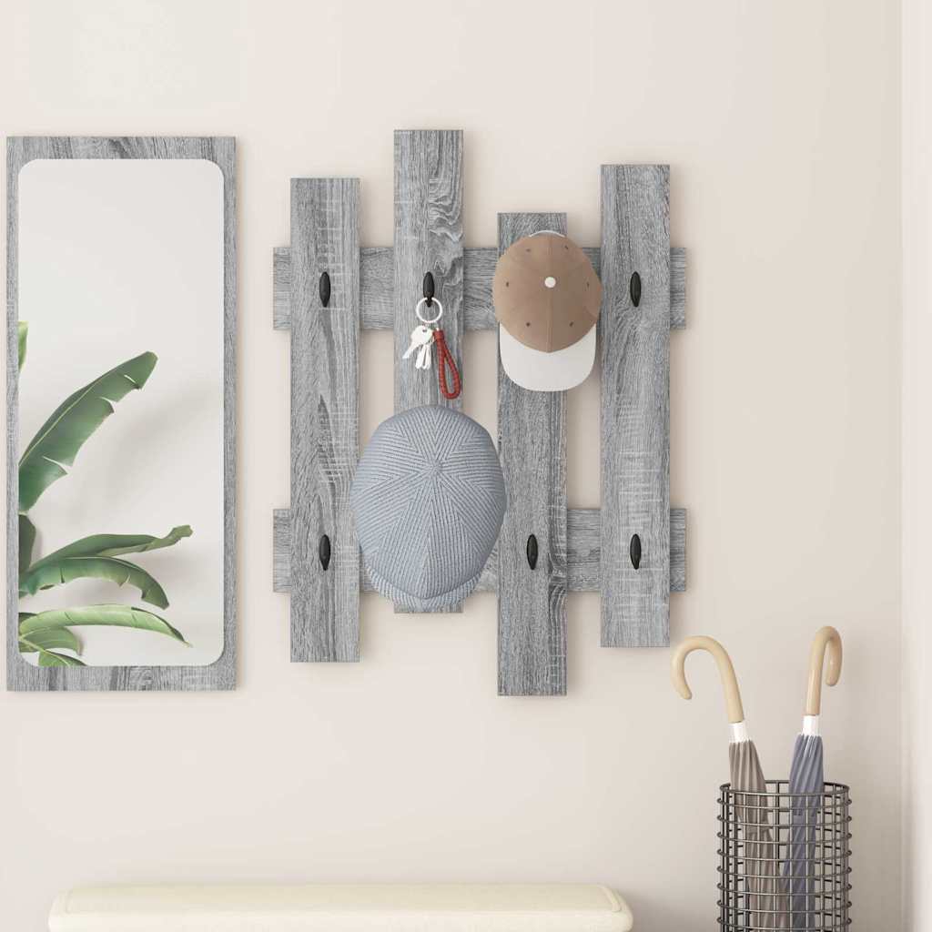 Appendiabiti a muro A parete Grigio Sonoma 60 x 3 x 82 cm