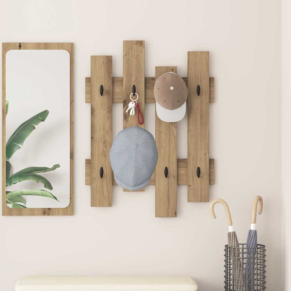 Appendiabiti a muro A parete Rovere artigianale 60 x 3 x 82 cm