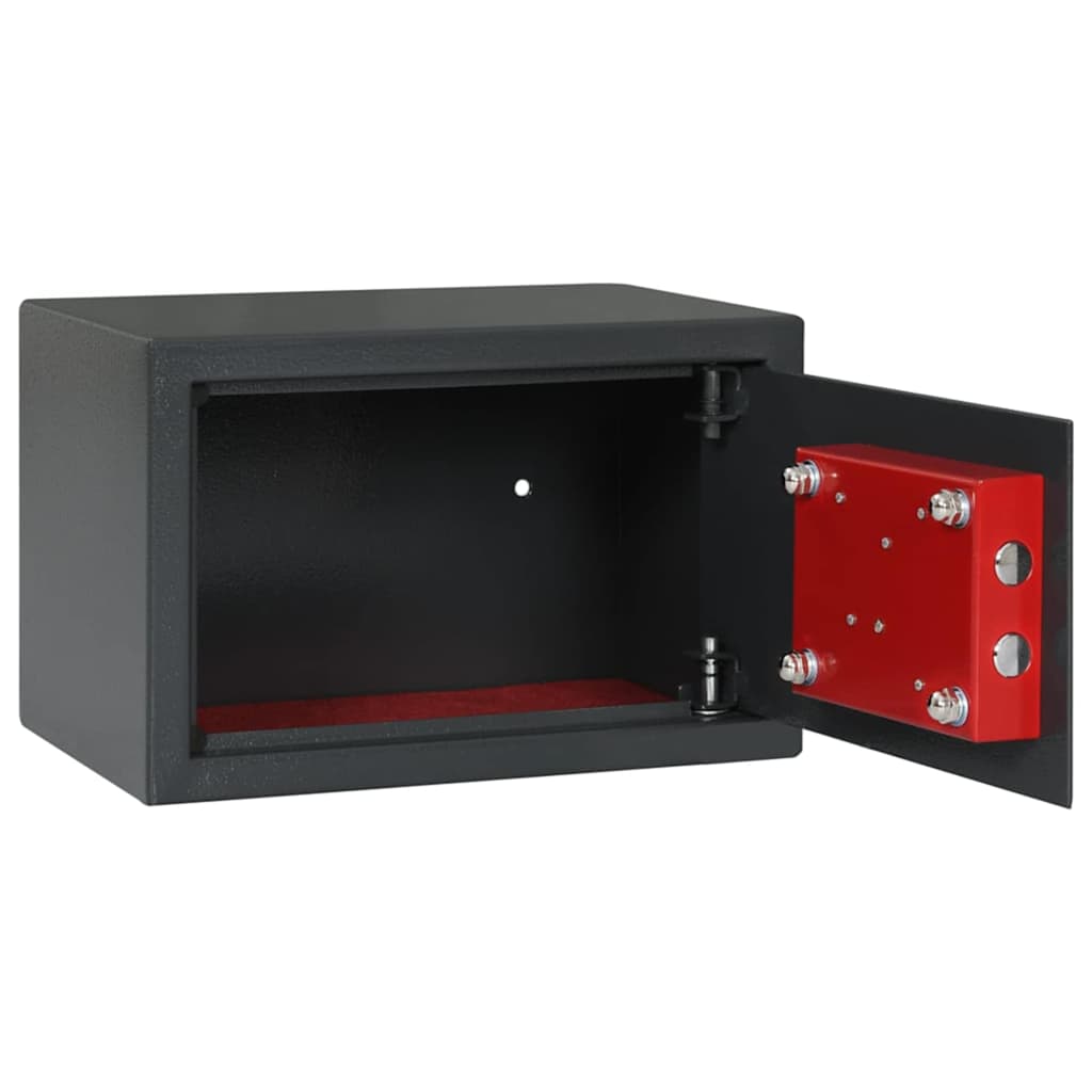 Cassaforte con blocco Grigio scuro 31 x 20 x 20 cm Acciaio