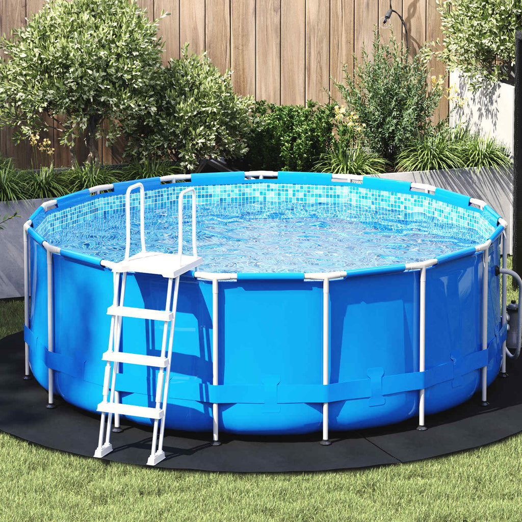 Telo per Fondo Piscina Nero Ø 244 cm Tessuto Non Tessuto