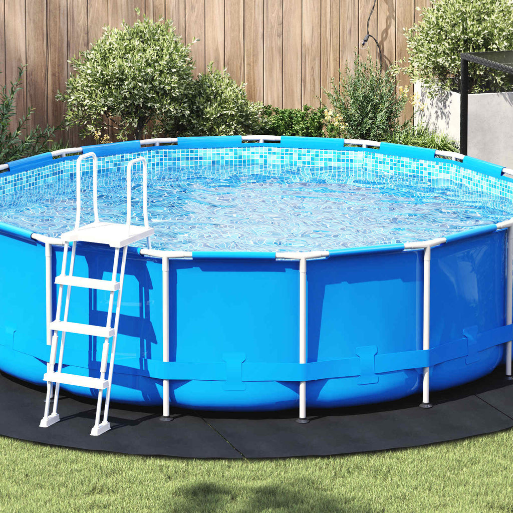 Telo per Fondo Piscina Nero Ø 396 cm Tessuto Non Tessuto