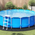 Telo per Fondo Piscina Nero Ø 396 cm Tessuto Non Tessuto