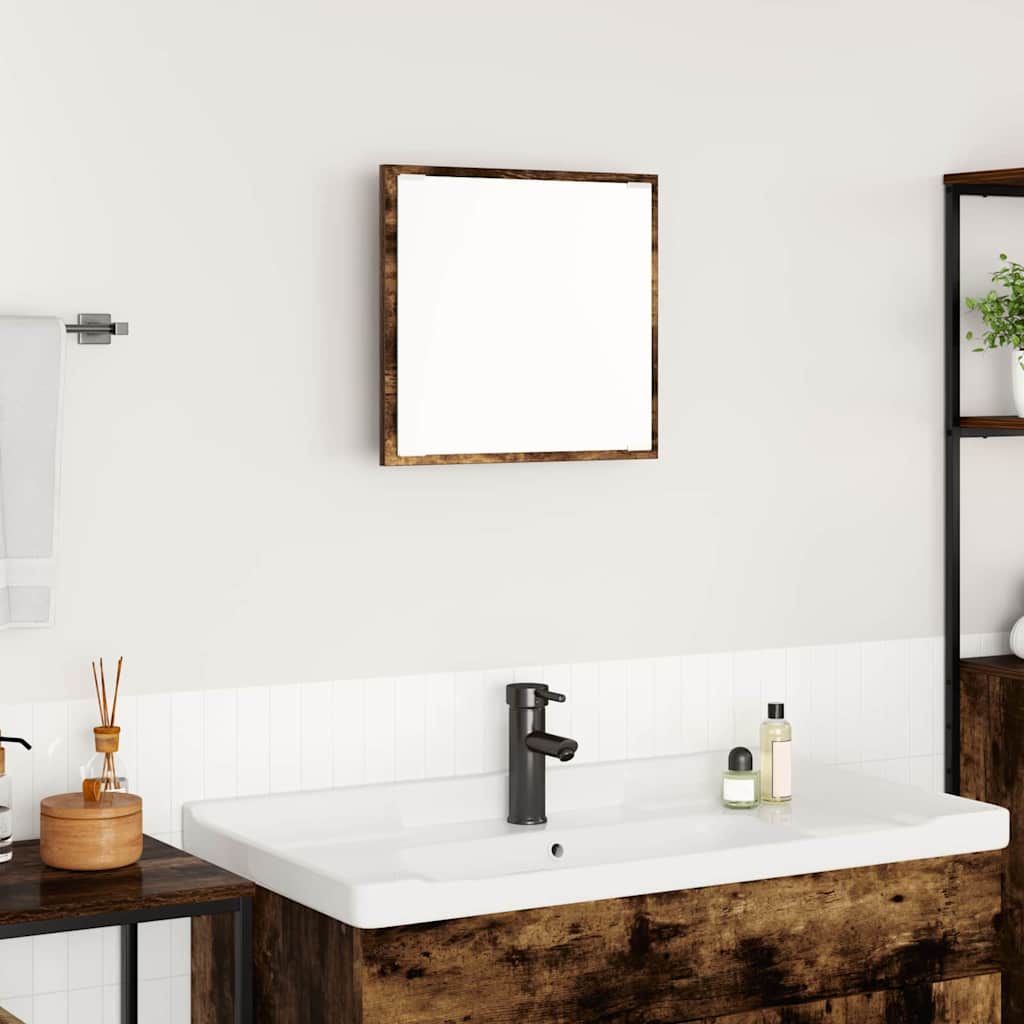 Specchio da bagno LED Rovere fumé 40 x 37 x 8.5 cm